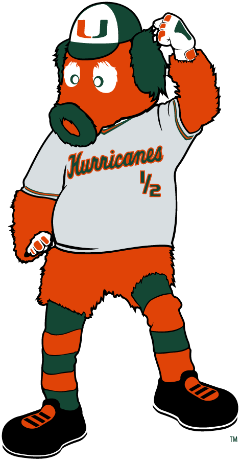 Miami Hurricanes 2016-2024 Mascot Logo v2 diy iron on heat transfer Miami Hurricanes 2016-2024 Mascot Logo v2 diy iron on heat transfer